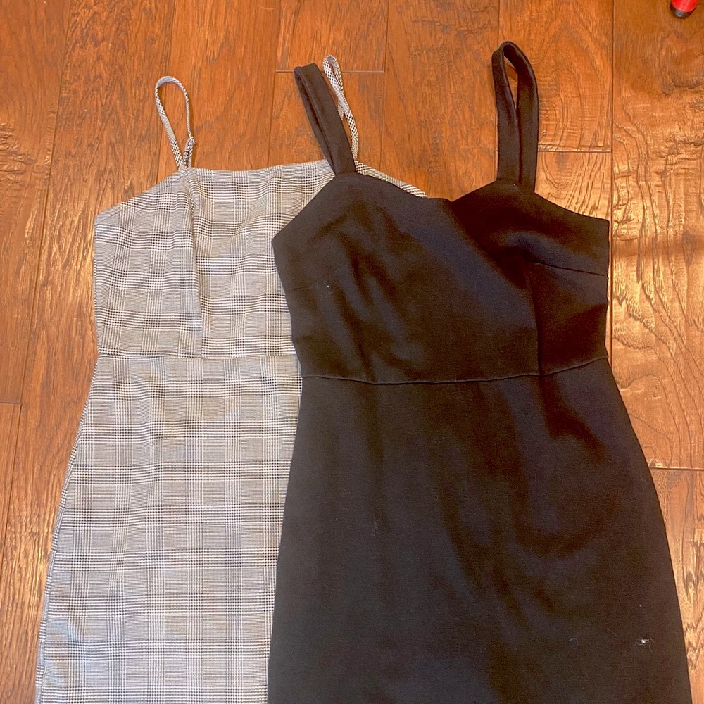 black and plaid dresses